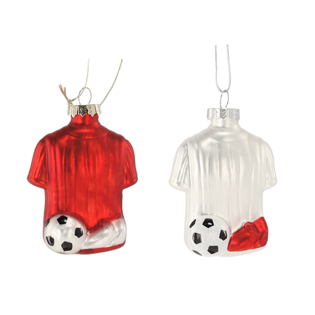 Sklenená guľa - Futbalový dres mix farieb 7,9 x 6 x 3 cm balenie=6ks *1716