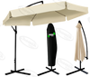 GARDEN UMBRELLA 3 M BEIGE "BANANA" WITH COVER
