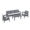 SADA ZAHRADNÍHO NÁBYTKU ANTRACITOVÉ "SANTANA" (2x KŘESLO, 3místná LAVICE) *5208