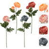 UMĚLÁ VĚTEV - CHRYSANTÉMA SE DVĚma KVĚTY 64 CM MIX BARVY bal=24ks *4045