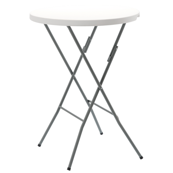 FOLDING CAMPING TABLE DIA80 X H110 CM ROUND WHITE