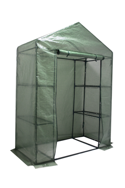 SZKLARNIA OGRODOWA Z PÓŁKAMI ZIELONA 140 x 73 x 200 CM *5477