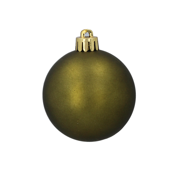 SET OF 12 BAUBLES 6 CM OLIVE/COPPER/GRAPHITE TUBE