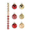 SET OF 11 CHRISTMAS TREE BAUBLES WARM COLORS 3 CM