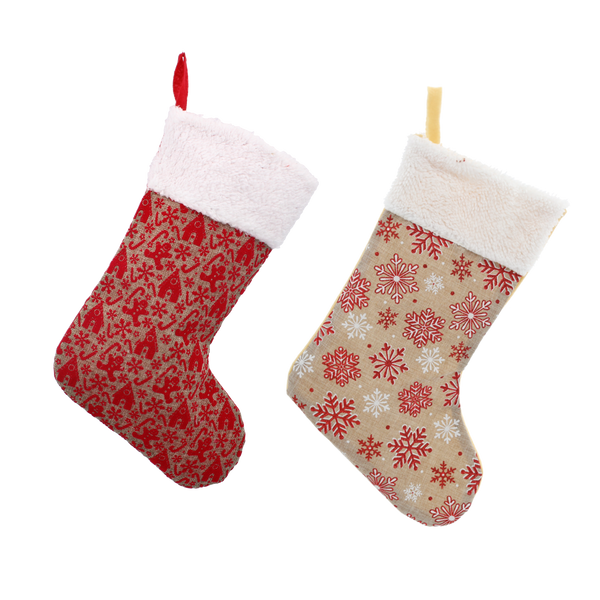 CHRISTMAS STOCKING 38 CM MIXED DESIGNS
