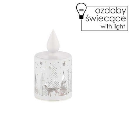 LAMPION LED - ŚWIECZKA BIAŁA 7,5 x 13,7 CM *1808