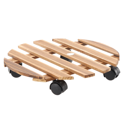 Suport din lemn pentru ghiveci rotund pe roti FI 30 CM *4557