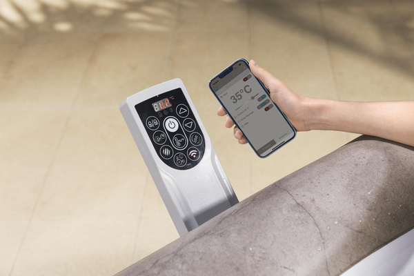 Lay-Z-Spa 71"x71"x28"/1.80mx1.80mx71cm Rome MaxHold EnergySense UltraFit Smart AirJet 6 Brown Marble Square