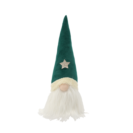 FIGURINE OF THE NATIVITY - CHRISTMAS GNOME WITH GREEN HAT 14 X 14 X 38 CM