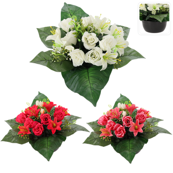 BOUQUET CH-22 ( WIDTH 40 CM, HEIGHT 30 CM) LILY MIX COLOR