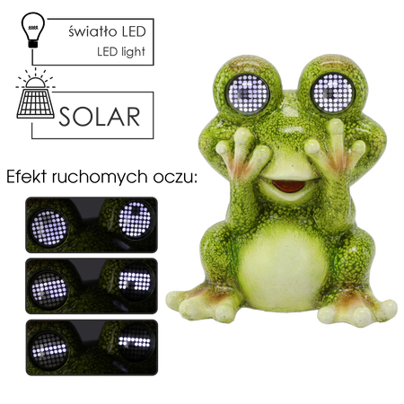 ZAHRADNÍ FIGURKA - ŽÁBA S SVÍTÍCÍMI OČI 19,7 x 13,7 x 22 cm LED *9262