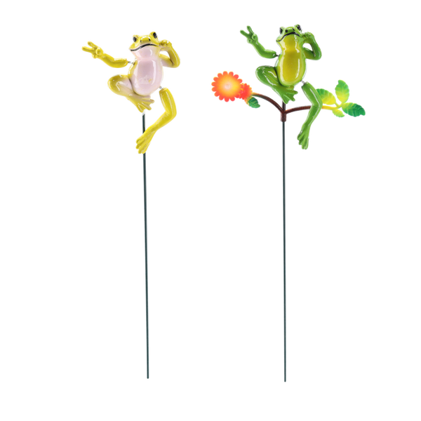 ORNAMENT PE CÂrlig PENTRU GHIVECI / GRĂDINĂ - BROAȘTĂ 12 CM / 50 CM *5290