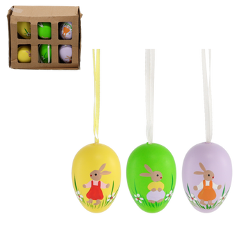 SET 6 OUĂ VRĂJITE 14,5 x 13 x 3 CM CU SĂUCA DE IEPURAȘ *8173