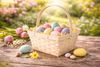 EASTER BASKET WITH MOVABLE HANDLE 23 x 18,5 x 11,5 CM MIX 2 COLORS
