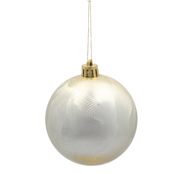 SET OF 4 ORNAMENTS 8 CM IN TUBE CHAMPAGNE/GRAY/WHITE
