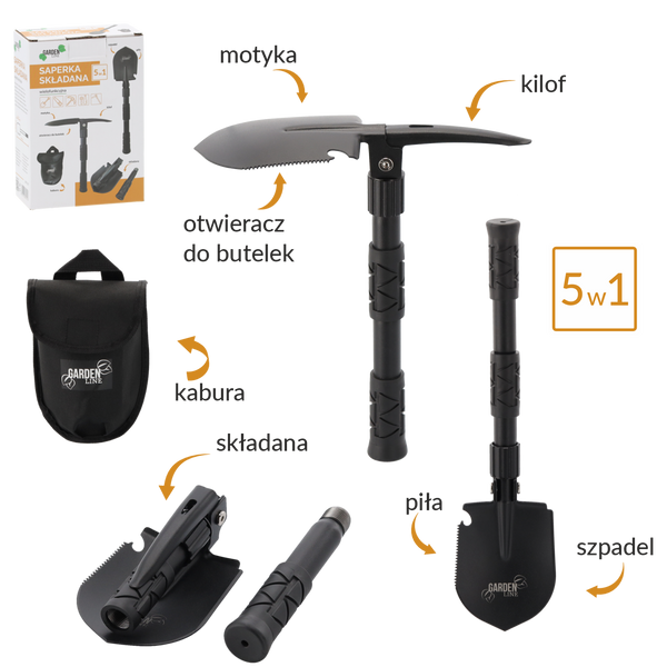 SAPERKA SKŁADANA WIELOFUNKCYJNA 16 / 40,5 CM 5 W 1