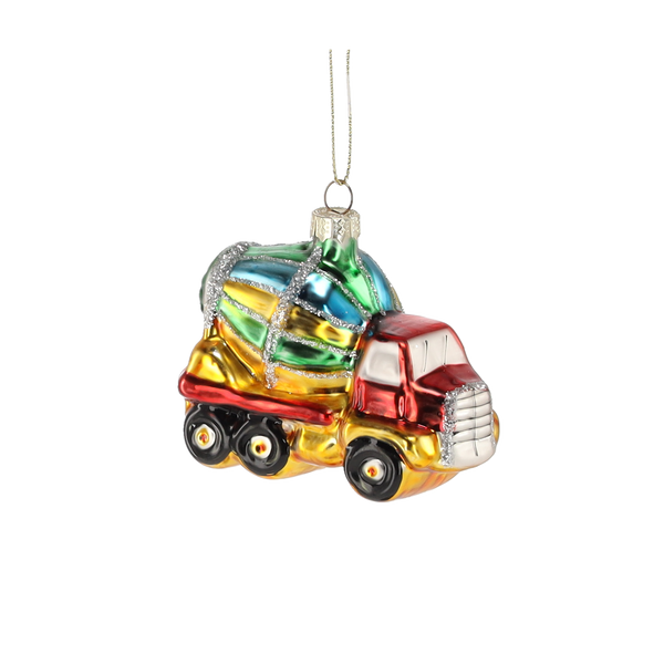 GLASS BAUBLE - CONCRETE MIXER 8,5 x 4,3 x 7 CM