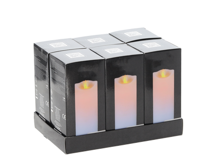 LED SVIECA S POHYBLIVÝM PLAMEŇOM 7CMX15CM BIELA*7446