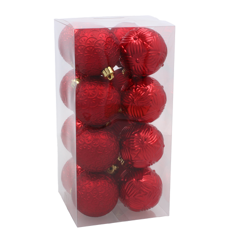 KPL. 16 BOMBEK 6 CM ČERVENÝ / ZLATÝ / STRIEBORNÝ *3771
