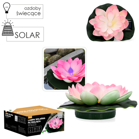 FLOATING LILY SOLAR LAMP 18 x 18 x 6 cm MULTICOLOR