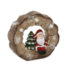 FIGURINE OF THE NATIVITY SCENE - SANTA IN TREE STUMP 29 X 12 X 28 CM LED