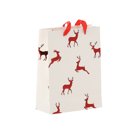 CHRISTMAS GIFT BAG REINDEERS 18 x 24 x 8 CM