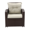 SET MARE DE MOBILIER DE GRĂDINĂ (CANAPEA, 2 FOTOLII, 2 PUFE, MASĂ) - MARRON, PERNITE - BEIGE *8805