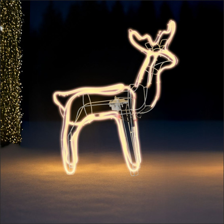 RENIFERUL FESTIV CU CAP MOBILE NEON LED 64 x 22 x 70 CM ALB CALD INTERIOR/EXTERIOR *8363