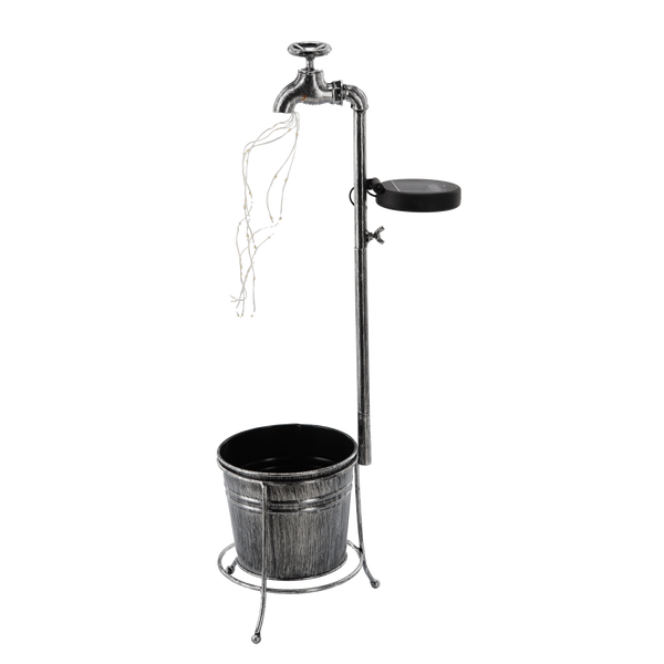 SOLAR FAUCET LIGHT WITH FLOWER POT LED 17,5 x 60 CM