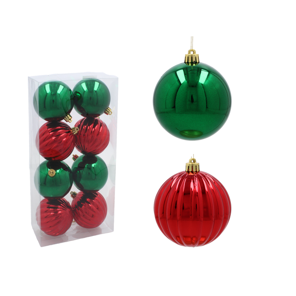 KPL. 8 BOMBEK 8 CM GREEN / RED *3627