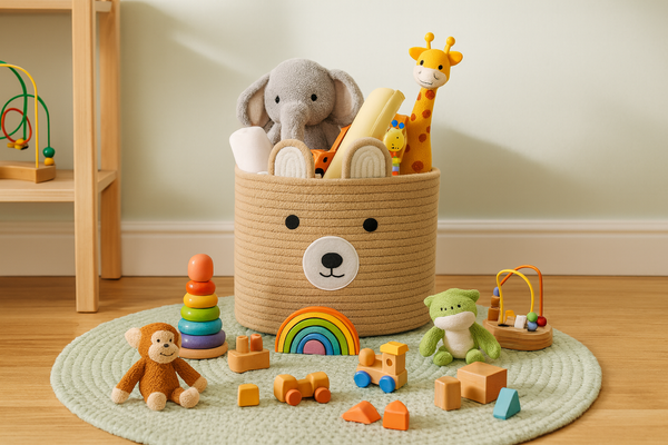 BASKET ANIMAL BEIGE SIZE L