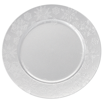 PLATE 33 x 33 x 2 CM SILVER CHRISTMAS