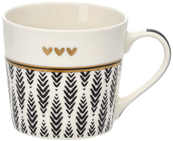 KUBEK PORCELANOWY 400 ML GAŁĄZKI ZE ZŁOTYM WZOREM opak=12szt *7932