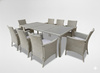 ZESTAW MEBLI OGRODOWYCH / 8 FOTELI + DUŻY STÓŁ / SZARY