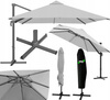 PARASOL OGRODOWY "ROMA" 3 x 4 M SZARY Z POKROWCEM *5415