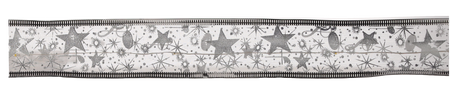 CHRISTMAS RIBBON LED WITH STAR SILVER WARM WHITE