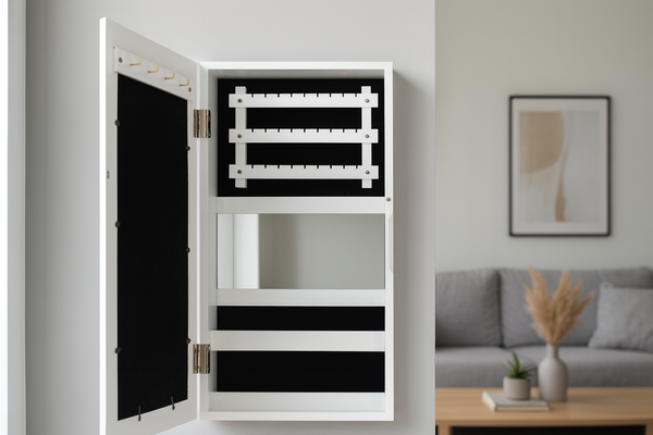 SZAFKA WISZĄCA ŚCIENNA NA BIŻUTERIĘ 31 x 9,5 x 56 cm *1240