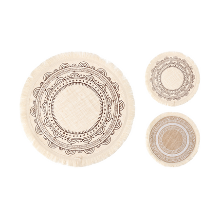 WHITE JUTE ROUND PLACE MAT 38CM*9538*