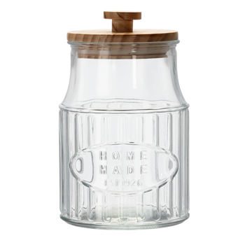 SŁÓJ 2,6 L OKRĄGŁY PRĄŻKI Z POKRYWĄ DREWNIANĄ *0666