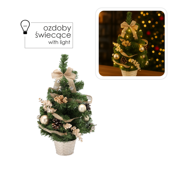 CHRISTMAS TREE LED 50 CM GOLD