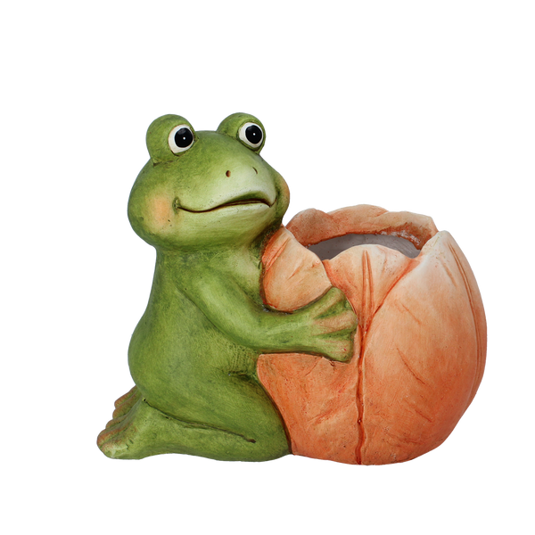GARDEN POT – FROG WITH FLOWER 27,5 X 17,5 X 24 CM