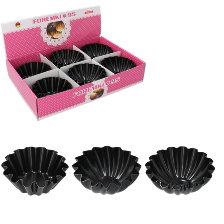 FORMA BABKA FI 9,5CM 1 KS S OCHRANNOU VRSTVOU NON-STICK ČIERNA MIX VZOROV DISP=36KS*3610
