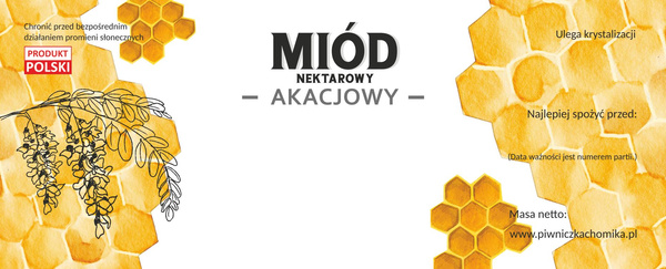 KPL. 100 ETIKETY MED NEKTÁROVÝ AKÁCIOVÝ 154 x 60 MM *8191