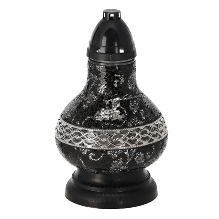 LANTERN VITRAJ CARAFĂ MICĂ NEGRU-SILVER PACHET=6PCS*1767