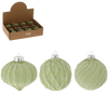 SKLENENÁ GUĽA - ZELENÁ OZDOBENÁ 8 CM MIX MOTÍVOV disp=12ks *4754