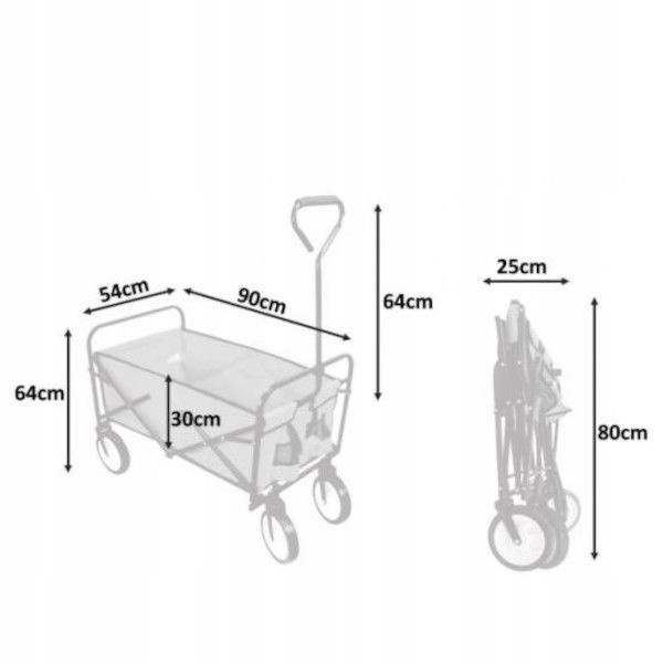 WÓZEK OGRODOWY NIEBIESKI SKŁADANY 116x54x90cm 