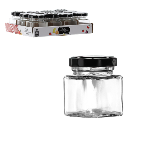 JAR 50 ML SQUARE WITH METAL LID