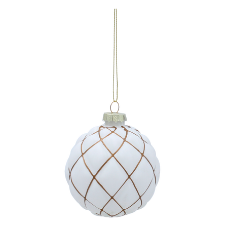 GLASS BAUBLES 8 CM WHITE