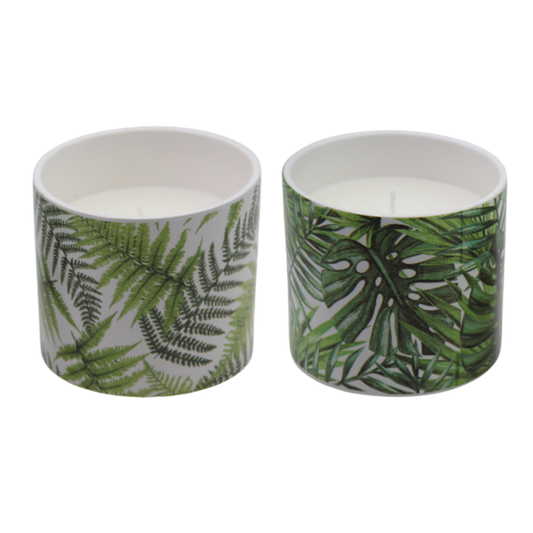 DECORATIVE CANDLE CITRONELLA "ERLA" 10 X 9 CM MIX PATTERNS DISP=6PCS