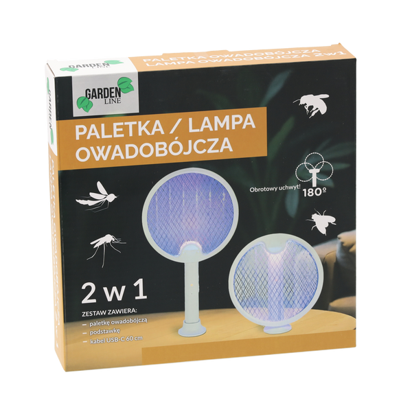 PALETKA NA HMYZ 2V1 S 3 UV DIODAMI USB-C *0442